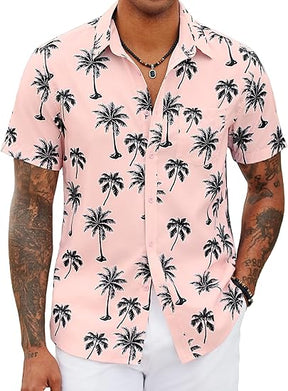 COOFANDY Mens Hawaiian Shirts Short Sleeve Tropical Button Down Shirts Floral Summer Beach Shirt