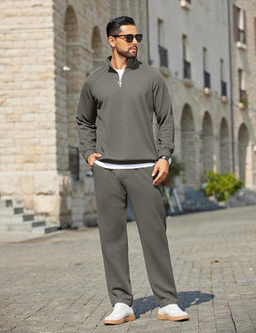 COOFANDY Men's Tracksuit 2 Piece Relaxed Fit Half-zip Sweatsuits Athletic Running Jogging Suit Sets