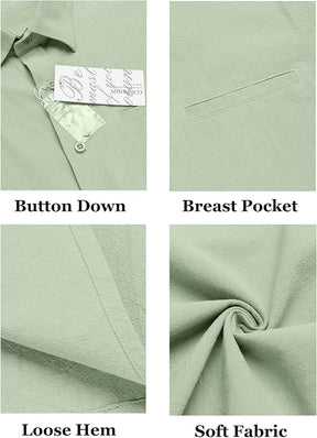 COOFANDY Mens Casual Short Sleeve Button Down Summer Beach Hawaiian Shirts