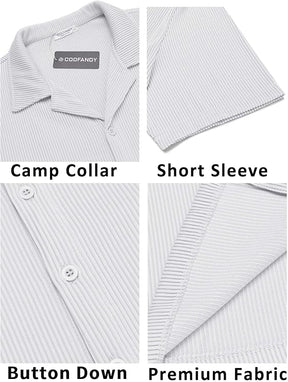COOFANDY Men's Casual Button Down Shirts Short Sleeve Regular Fit Fashion Camp Beach Shirts Tops