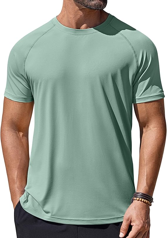 COOFANDY Mens Swim Shirt Short Sleeve UPF 50+ Sun Protection Shirt Rah Guard Athletic Quick Dry T Shirts