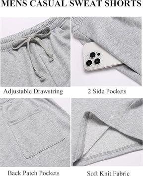 COOFANDY Men's Sweat Shorts 7 Inch Athletic Workout Shorts Casual Lounge Joggers Short Pants with Pockets