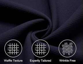 COOFANDY Mens Short Sleeve Button Down Shirts Waffle Shirt Casual Beach Summer Shirts Wrinkle Free Vacation Shirts