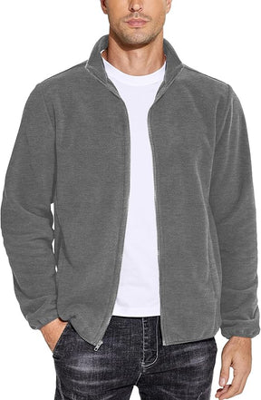 COOFANDY Men's Soft Polar Fleece Jacket Lightweight Full Zip Jackets Casual Outdoor Warm Jackets Coats with Pockets