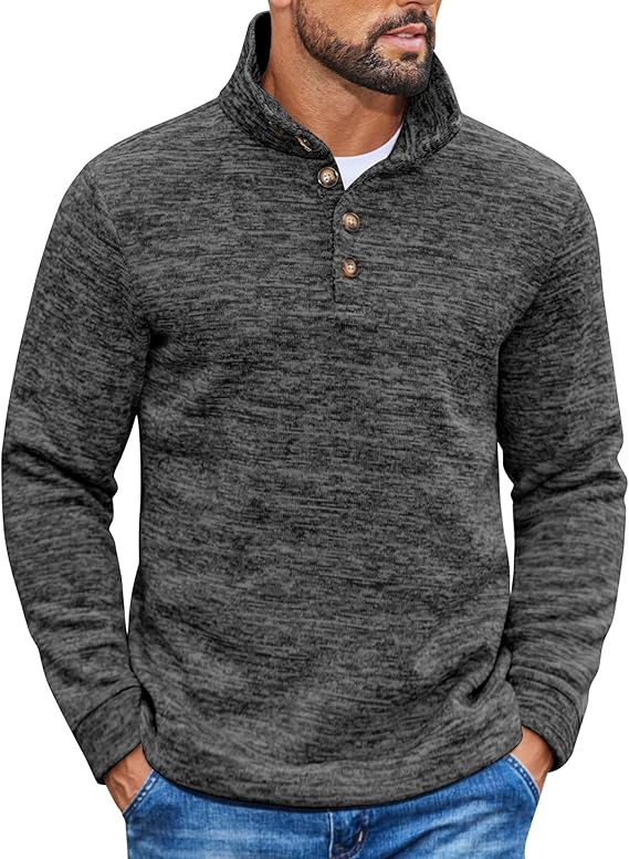 COOFANDY Men's Casual Slim Fit Pullover Sweater Knitted Thermal Sweatshirt