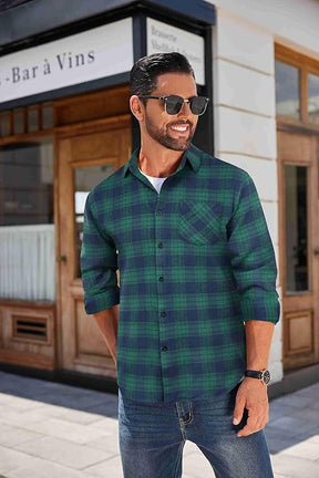 COOFANDY Men's Flannel Shirts Long Sleeve Button Down Plaid Shirt Lightweight Shirt