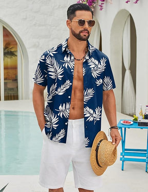 COOFANDY Mens Hawaiian Shirts Short Sleeve Button Down Aloha Shirts Summer Vacation Beach Shirts