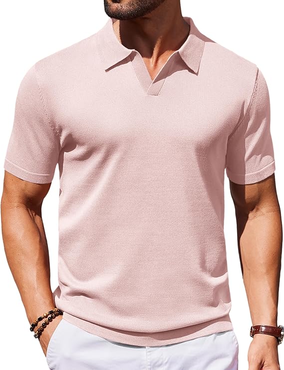 COOFANDY Knit Polo Shirts Polo T Shirt Golf Shirts
