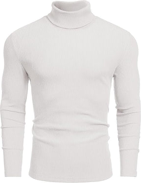 COOFANDY Men's Ribbed Turtleneck Sweater Casual Basic Long Sleeve Knitted Pullover Sweater