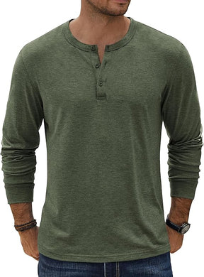 COOFANDY Henley T-Shirt Long Sleeve Pullover Shirts Basic Tees