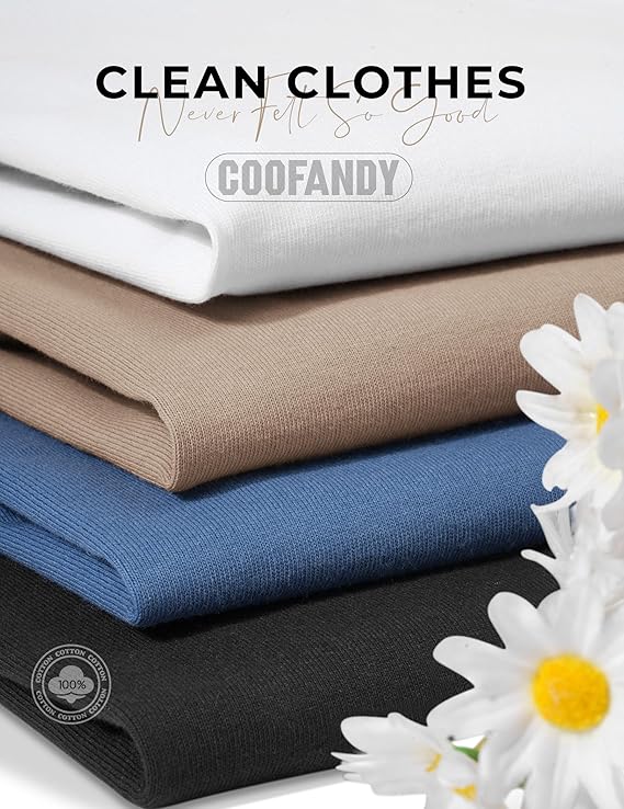 COOFANDY Mens T-Shirts 100% Cotton Crewneck Short Sleeve Tees Casual Plain Shirts