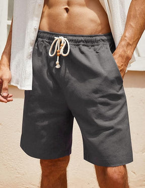 COOFANDY Men's Linen Shorts Casual Elastic Waist Drawstring Summer Beach Shorts