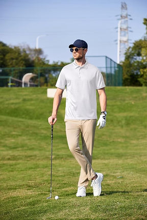 COOFANDY Men's Polo Shirts Short Sleeve Quick Dry Performance Golf Polos Tactical Work Shirts with Pen Pocket