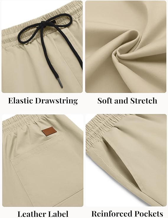 COOFANDY Men's Casual Drawstring Waist Adjustable Shorts with Pockets