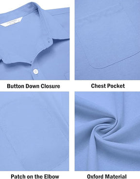 COOFANDY Men's Oxford Shirt Long Sleeve Casual Button Down Shirts Regular Fit Dress Shirts