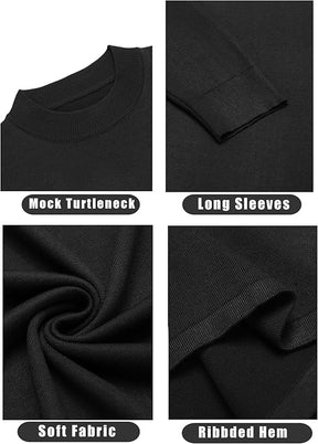 COOFANDY Men's Mock Turtleneck Sweaters Long Sleeve Casual Knit Shirts Half Neck Thermal Lightweight Pullover Sweater