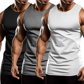 COOFANDY Men's 3 Pack Workout Tank Tops Sleeveless Gym Shirts Bodybuilding Fitness Muscle Tee Shirts