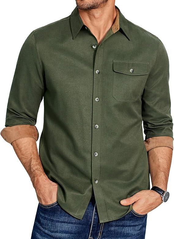 COOFANDY Men's Plaid Long Sleeve Button Down Shirt