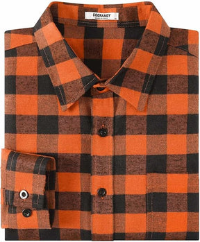 COOFANDY Men's Casual Long Sleeve Button Up Plaid Flannel Shirt Jacket with Pocket