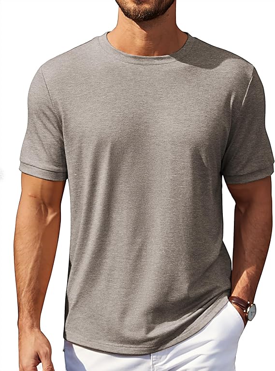 COOFANDY Mens T-Shirts Summer Crew Neck Casual T Shirts Plain Short Sleeve Shirts Basic Tees