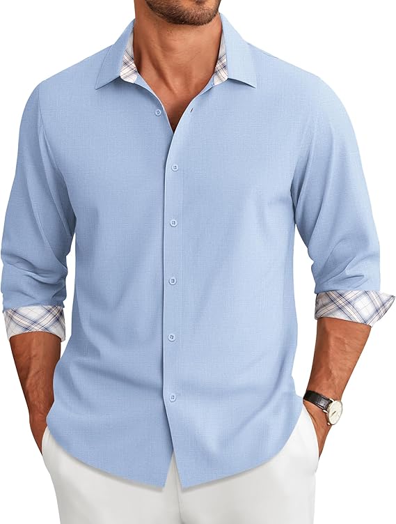 COOFANDY Men's Long Sleeve Button Down Regular Fit Dress Shirt