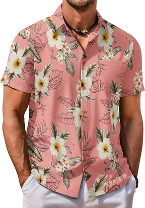 COOFANDY Mens Hawaiian Shirt Short Sleeve Button Down Shirt Tropical Summer Beach Shirt