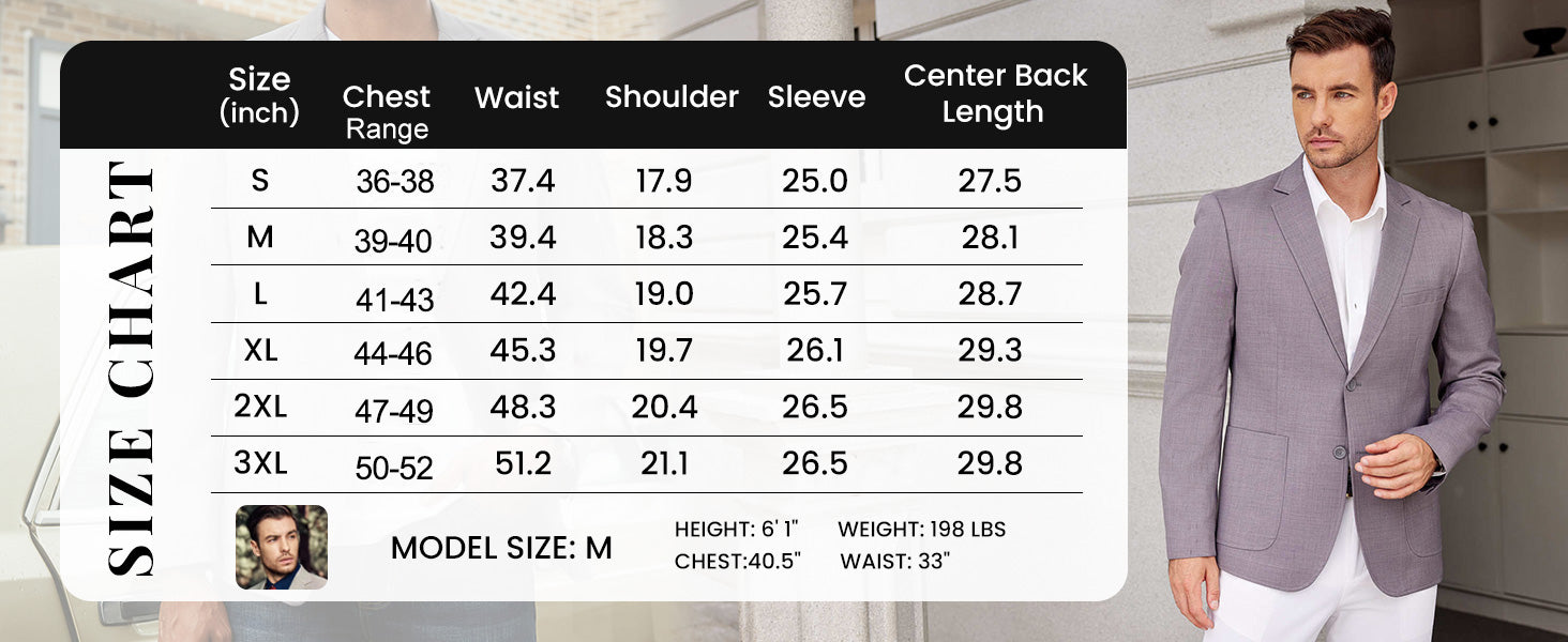 COOFANDY Mens Casual Sport Coat Lightweight Two Button Blazer Slim Fit Business Jackets
