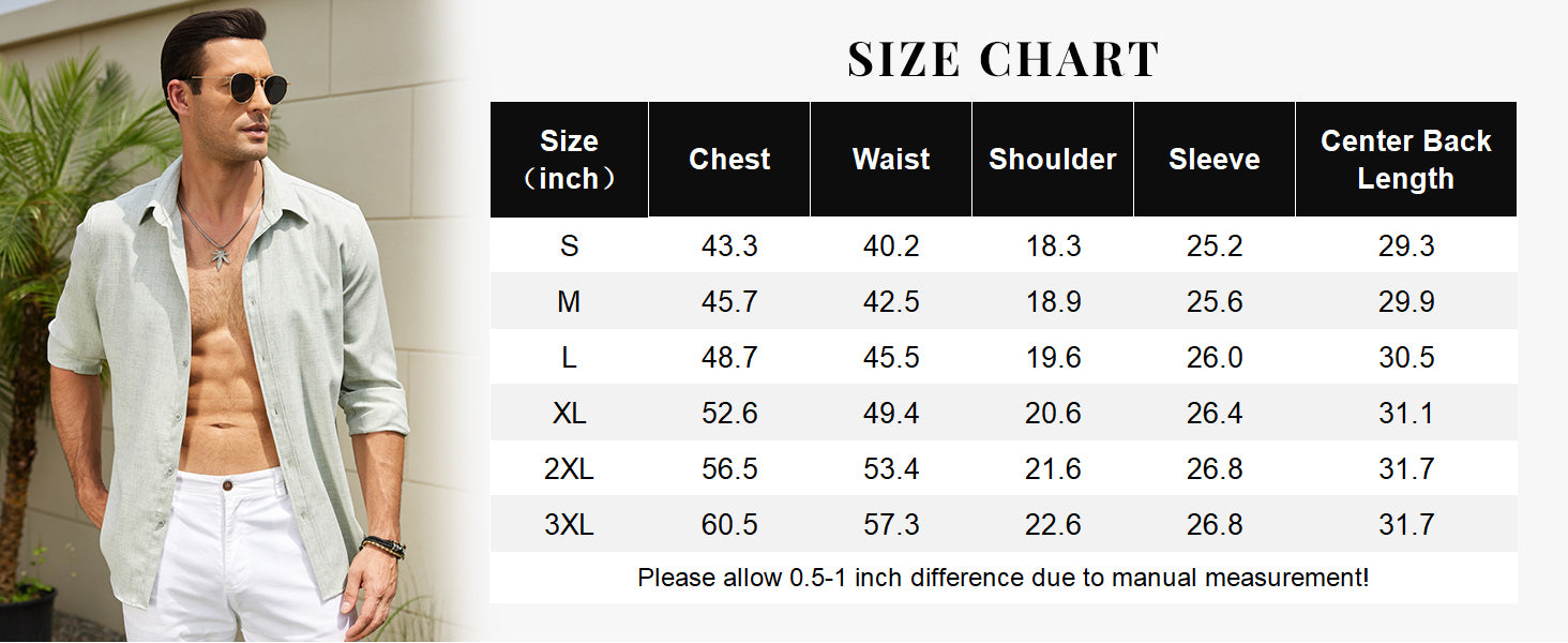 COOFANDY Men's Casual Button Down Shirt Long Sleeve Untucked Chambray Shirt Wrinkle Free Dress Shirts