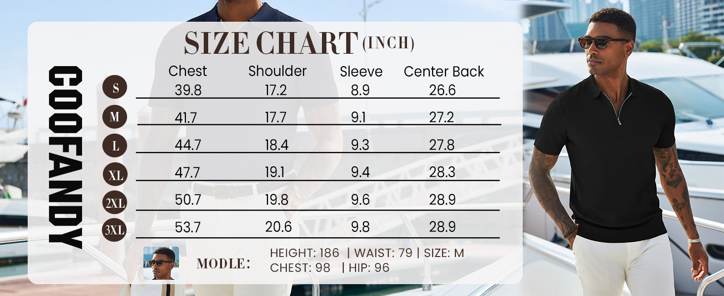 COOFANDY Mens Textured Knit Polo Shirts Zipper Polo Shirts Short Sleeve Casual Lightweight Golf Shirt