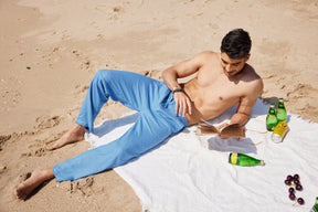 COOFANDY Men's Casual Linen Pants Elastic Waist Drawstring Yoga Beach Pants Lightweight Loose Fit Trousers with Pockets