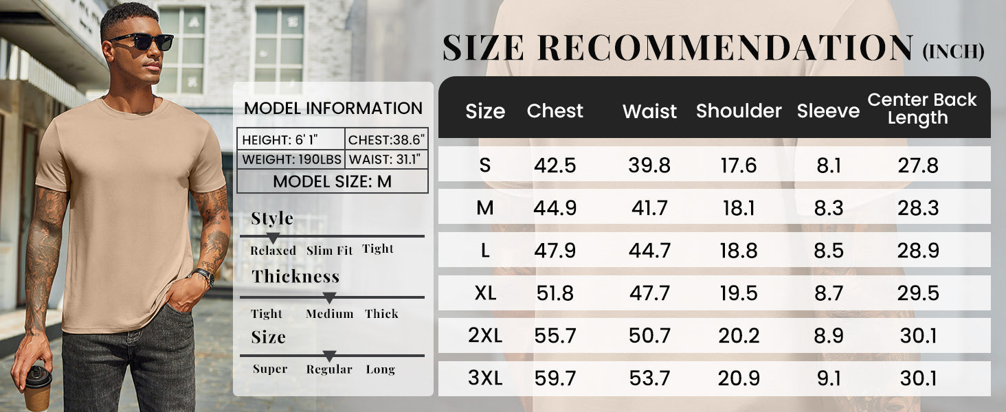 COOFANDY Men's Short Sleeve T-Shirts Crew Neck Casual Summer T Shirts 1-3 Pack Basic Tee Shirt