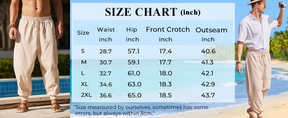 COOFANDY Men Hippie Harem Pants Baggy Linen Cotton Boho Yoga Pants Summer Beach Pants Casual Drop Crotch Trouser