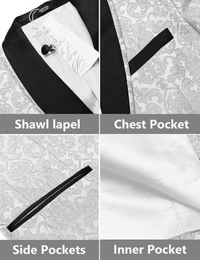 COOFANDY Men's Floral Tuxedo Suit Jacket Slim Fit Dinner Jacket Party Prom Wedding Blazer Jackets
