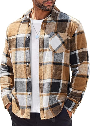 COOFANDY Flannel Shirts Plaid Shirt Button Down Shirts