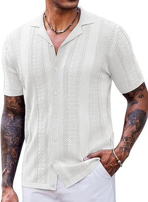 COOFANDY Men's Saint Patrick's Day Green Vintage Knit Shirt