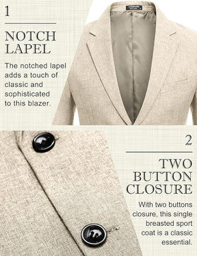 COOFANDY Men's Blazer Casual Slim Fit Sport Coats Two Button Lightweight Suit Jacket