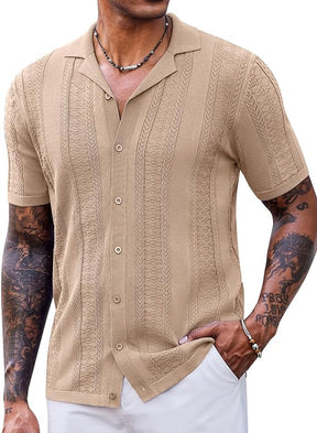 COOFANDY Men's Saint Patrick's Day Green Vintage Knit Shirt