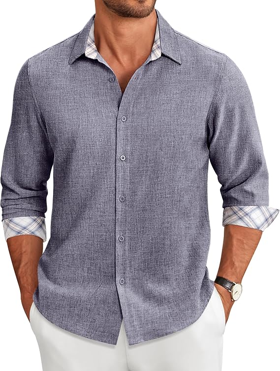 COOFANDY Men's Long Sleeve Button Down Regular Fit Dress Shirt