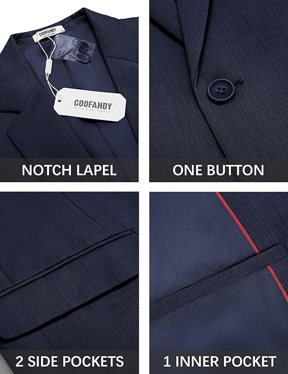 COOFANDY Mens Casual Blazer Suit Jackets One Button Sport Coats Lightweight Business Sports Jackets