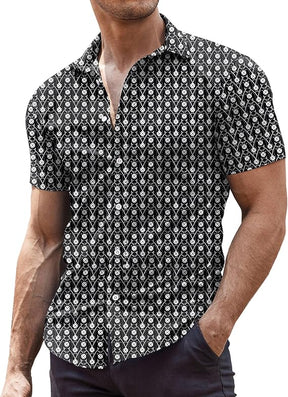 COOFANDY Men's Muscle Fit Dress Shirts Wrinkle-Free Short Sleeve