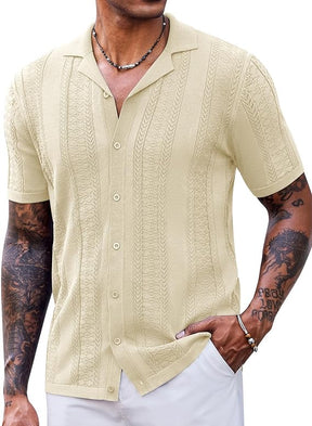 COOFANDY Men's Saint Patrick's Day Green Vintage Knit Shirt