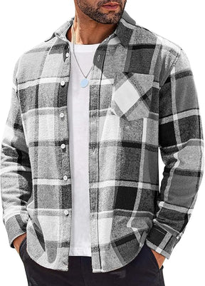 COOFANDY Flannel Shirts Plaid Shirt Button Down Shirts