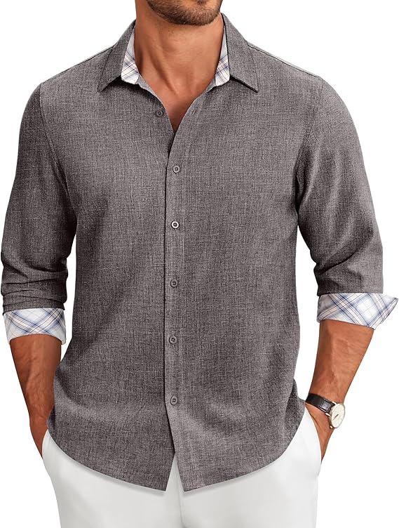 COOFANDY Men's Long Sleeve Button Down Regular Fit Dress Shirt