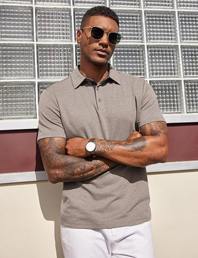 COOFANDY Mens Polo Shirts Short Sleeve Casual Summer Polo Tee Classic Collared Golf Stylish Tops