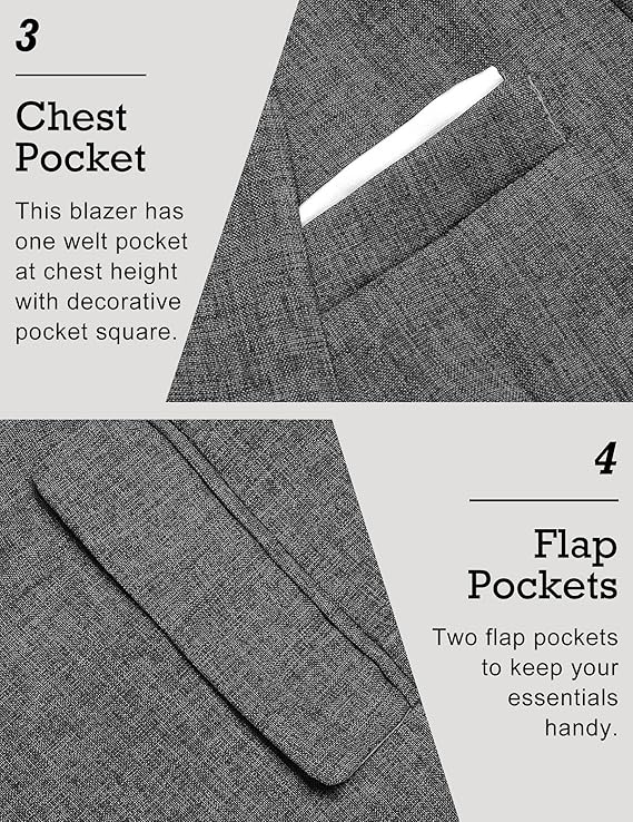 COOFANDY Men's Blazer Casual Sport Coats Slim Fit One Button Suit Jacket Lightweight Sports Jacket