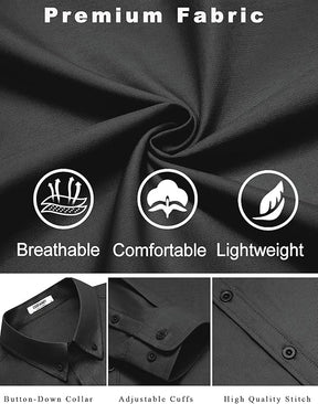 COOFANDY Men's Long Sleeve Regular Fit Button Down Oxford Shirt