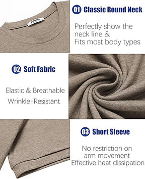 COOFANDY Mens T-Shirts Summer Crew Neck Casual T Shirts Plain Short Sleeve Shirts Basic Tees