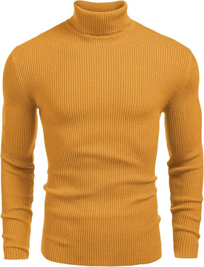 COOFANDY Mens Ribbed Slim Fit Knitted Pullover Casual Turtleneck Sweater