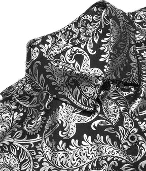 COOFANDY Men's Paisley Shirt Luxury Disco Long Sleeve Button Down Dress Shirts