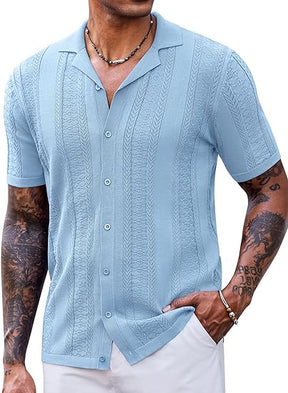 COOFANDY Men's Saint Patrick's Day Green Vintage Knit Shirt